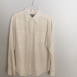 Boys large cream button down shirt
